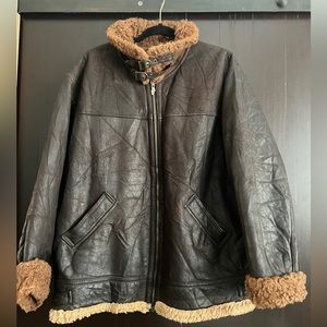 Vintage brown and shearling leather jacket